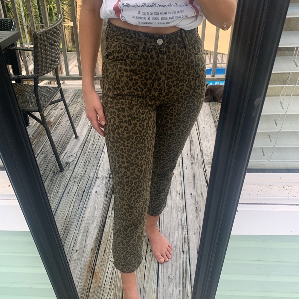 Pacsun Olive Green Leopard Jeans